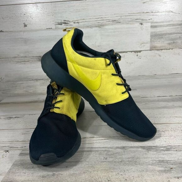 Nike Men Roshe Run Split Armory Navy Yellow Sneaker Shoes US 14 - Picture 6 of 8